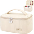 Makeup Bag Travel Cosmetic Bag, Large Capacity Makeup Organizer Bag and Storage, Portable PU Leather Pouch Toiletry Bag Make up Organizer, Cosmetic Bags for Women