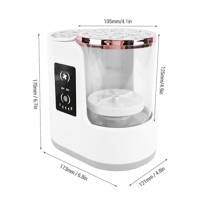 Electric Makeup Brush Cleaner & Dryer Machine, Portable Automatic USB Cosmetic Brushes Cleaner Tool with Smart Touch Controls for All Size Beauty Makeup Brush Set, 6.8 X 6.9 X 4.8in