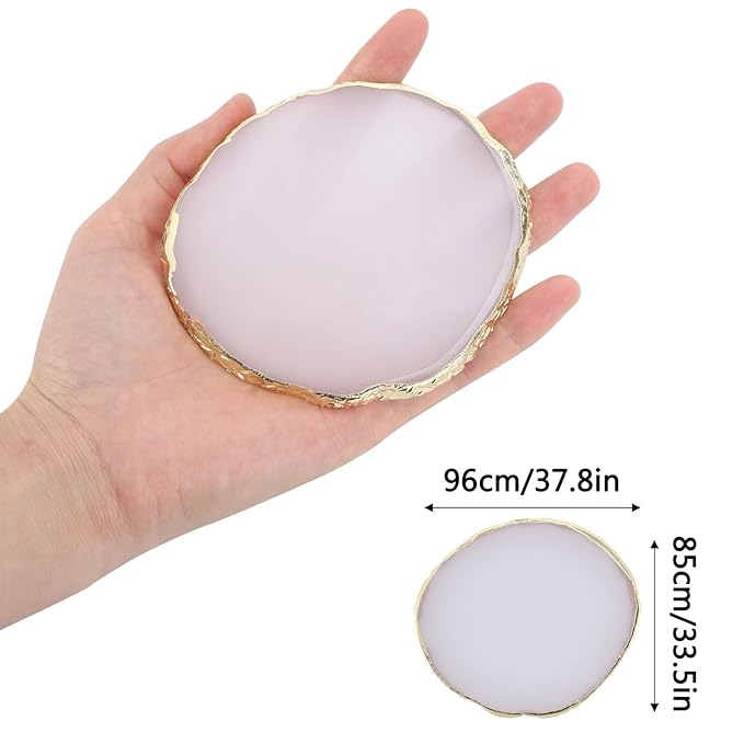 4 Pack Nail Art Palette, Resin Polish Color Design Makeup Mixing Plate - Mini Paint Palette for Nails - White, Pink