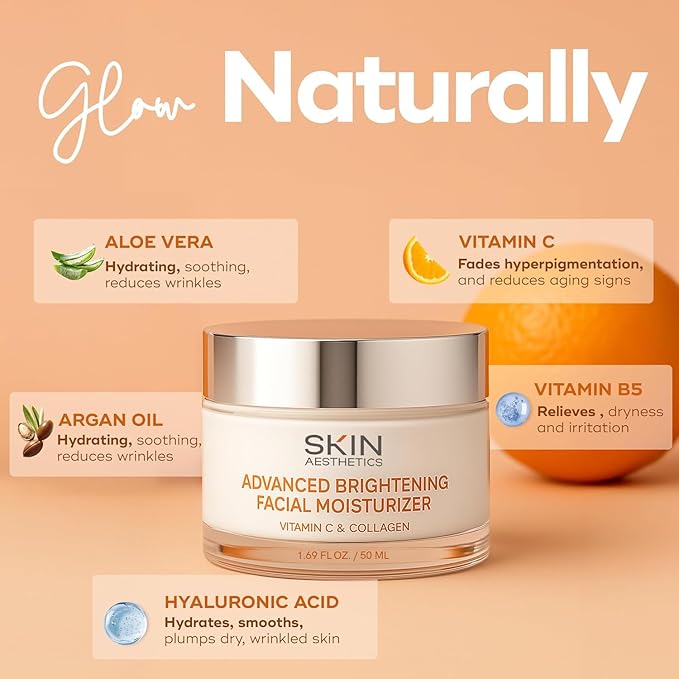 Vitamin C & Collagen Face Moisturizer - Anti-Aging, Hydrating, Fine Lines & Wrinkles, Brightening - Dermatologist Tested Korean Skincare - Clean Beauty, Cruelty-Free - Duo Pack