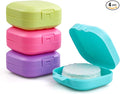Plastic Square Cotton Pad Holder - Pack of 4, Multiple Colors, Portable Travel and Sealed, Suitable for Makeup Remover Cotton Balls
