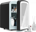 4L Mini Skincare Fridge with Dimmable LED Mirror, Portable Beauty Refrigerator for Makeup, Cosmetic, Personal Small Refrigerator with Cooler and Warmer for Bedroom, Office and Car(Black)