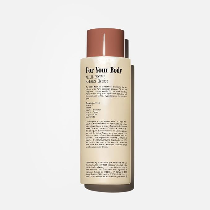 Nécessaire The Body Wash Olibanum - Multi-Oil Shower Gel Body Wash for Women + Men. Non-Comedogenic + Hypoallergenic for Sensitive Skin with Niacinamide. 8.4 Fl Oz.