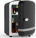 Mini Fridge for Bedroom, 4L/6 Cans Small Cosmetic Fridge for Skincare, Makeup, Medicine & Beverage, Portable Desk Fridge Cooler and Warmer for Kids, Car, Office, Dorm, Black