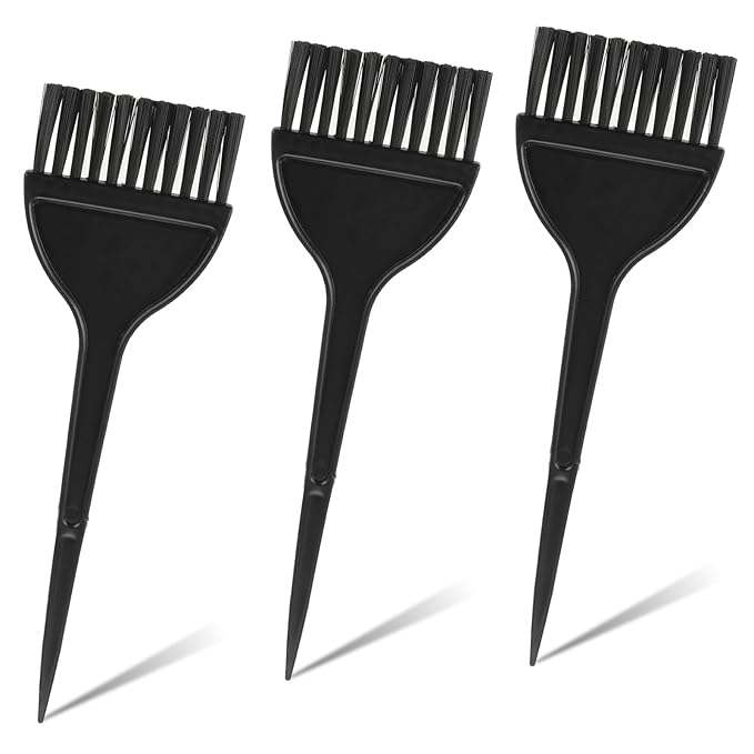 3 PCS Hair Dye Brush, Black Hair Color Brushes Reusable Tint Coloring Dying Brush Kit for Hairstylist Reusable Color-Tint Applicator Women Men Salon and Home DIY Dyeing