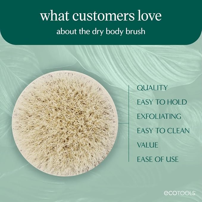 EcoTools Dry Body Brush,for Post Shower & Bath Skincare Routine,Removes Dirt and Promotes Blood Circulation,(Pack of 12)