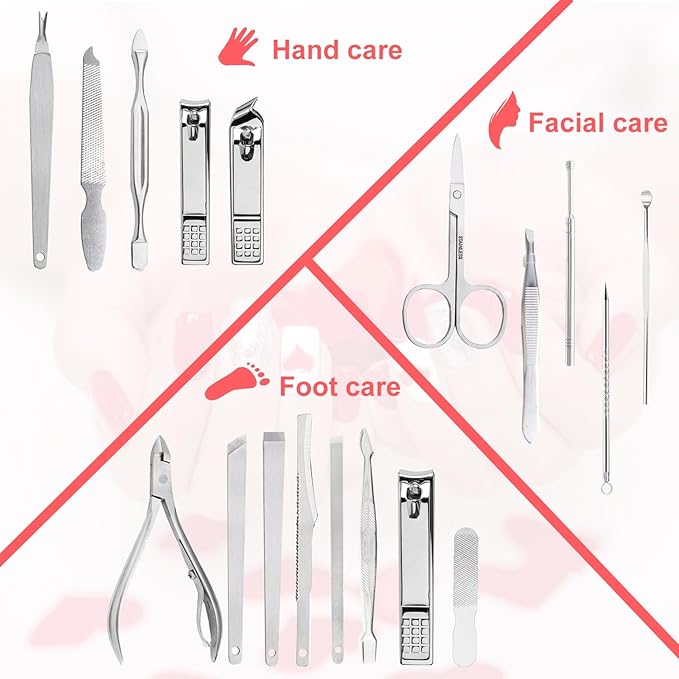 Cute Manicure Set for Women,Nail Clipper Grooming Kit for Teen Girls, Girlfriend, Wife, Mom,Small Gift Idea for Christmas Stocking Stuffers or Birthday Gift