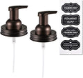SheeChung 2 Pack Mason Jar Foaming Soap Dispenser Lids for Standard Mouth, Foaming Soap Dispenser Pump Replacement for Hand Sanitizer, Bath Liquid, Facial Cleansing Foam, Makeup Remover Water - Bronze
