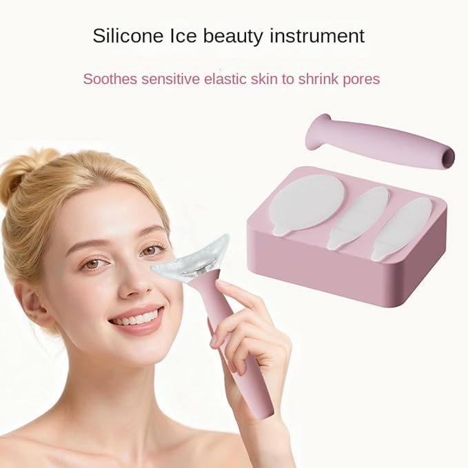Women's Facial Ice Roller Can Tighten Skin, Relieve Headaches and Dizziness, and is A Physical Cooling Tool That Can Be Frozen and Reused.