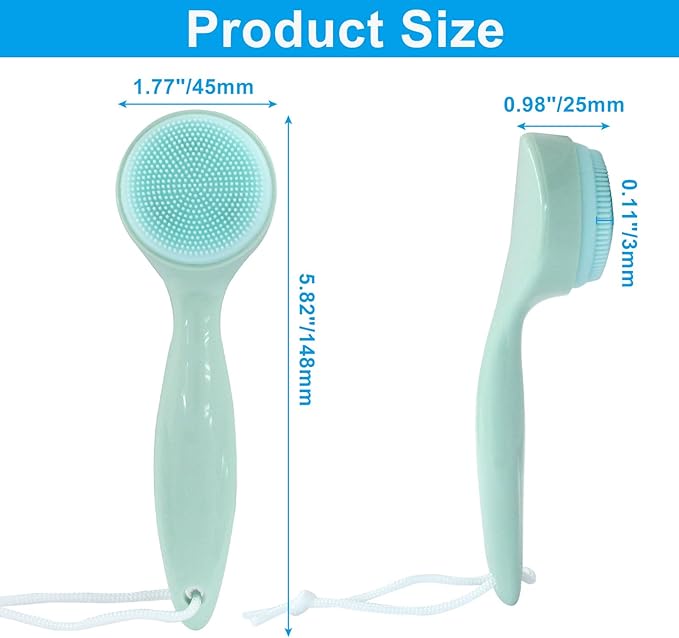 Zorfeter 3 Pack Silicone Facial Cleansing Brush, Skin Friendly Face Scrubber Waterproof Exfoliator, Soft Bristles Applicator for Blackheads Whiteheads Makeup Residues Removal