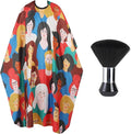 Professional Hair Cutting Cape with Neck Duster Brush, Waterproof Salon Barber Cape with Snaps, Barber Accessories