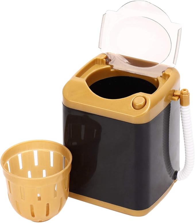 Electric Washing Machine, Washing Machine, Mini Electric Brush Washing Machine for Cleaning Cosmetic Tool Girls Ladies(gold)