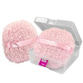 6'' Body Powder Puff 2-Pack with Storage Box – Oversize Soft Dusting Puff for Women, Fluffy Talcum Powder Applicator, Gentle Skin Care Puff for Post-Bath Use，Pink