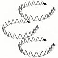 3-Pack Metal Headbands for Men & Women – Generous Fit for Larger Heads & Thick Hair – Black Wavy Non-Slip Hair Bands for Sports, Gym, Yoga and Daily Wear