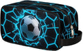 Futuristic Style Soccer Ball Kids Toiletry Bag for Boys Girls, Cosmetic Makeup Bag with Handle, Travel Shaving Kit Organizer, Waterproof Portable Wash Bag for Gym Vacation Camping Sports