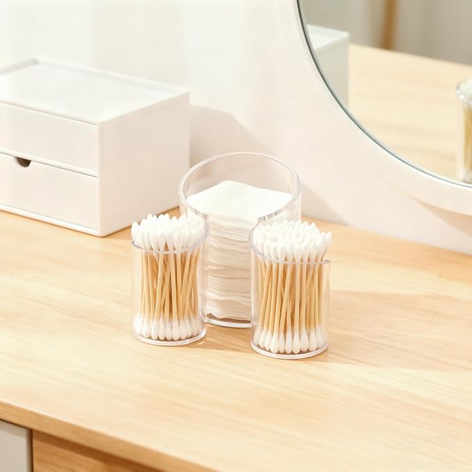 Cotton Pad Holder for Bathroom, cotton round holders Cups Dental Floss Dispenser, Vanity Makeup Organizer Storage Organizer for Cotton Pad QTips Paper Cup Floss