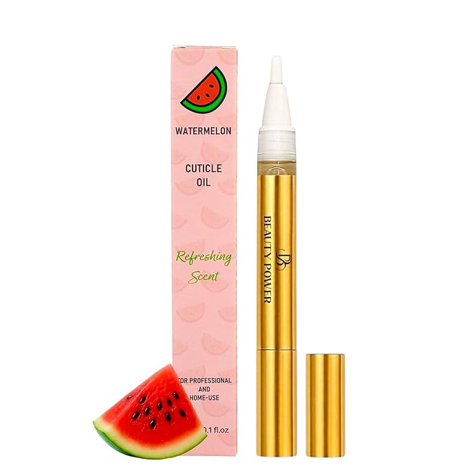 Nail Oil Cuticle Pen - Watermelon - Nail Strengthener & Growth Serum with Vitamin A, D, E, B5, Grapeseed & Natural Oils - Repair for Brittle, Peeling, Thin Nails - Gift Idea