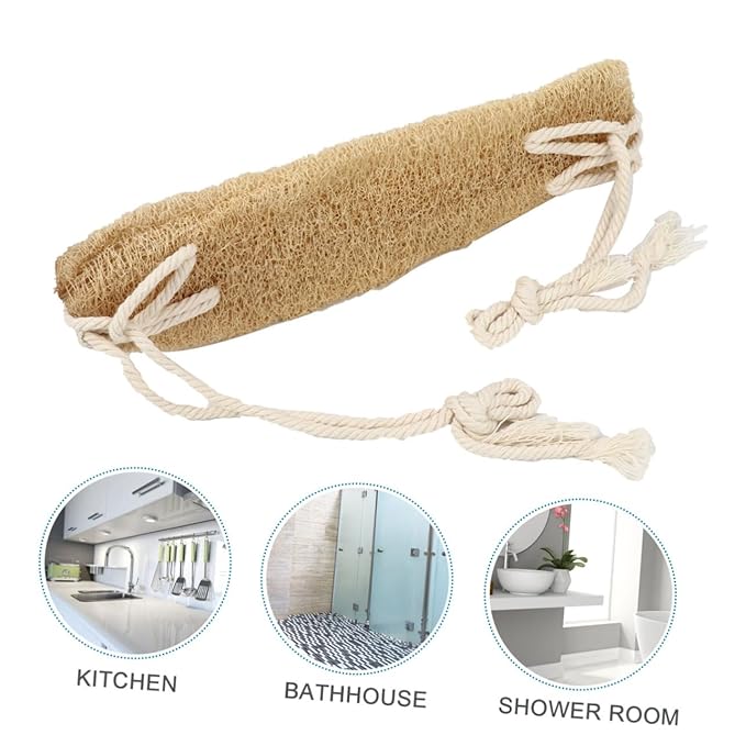 ERINGOGO Exfoliating Loofah Back Scrubber with Strap Natural Shower Scrubber for Deep Cleaning Pores Soft Comfortable Material for Bathing for Body Care