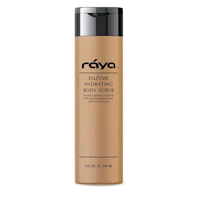 RAYA Enzyme Hydrating Body Scrub 8 oz Pineapple Scent (S-104) | Gentle and Exfoliating Body Scrub | Made with Seaweed, Jojoba Beads, and Fruit Enzymes