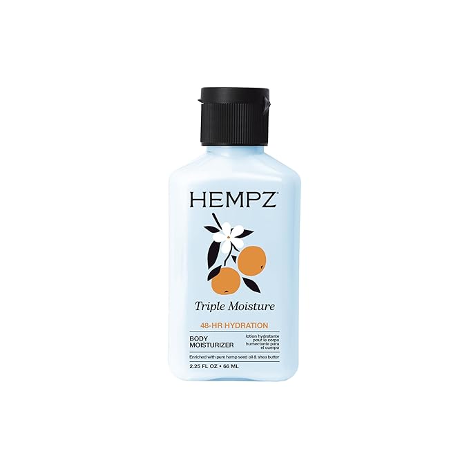 HEMPZ Body Lotion Triple Moisture - Whipped Crème Daily Moisturizing Cream, Shea Butter Hand and Body Moisturizer - Hemp Lotion - Skin Care Products, Hemp Seed Oil - 2.25 oz.