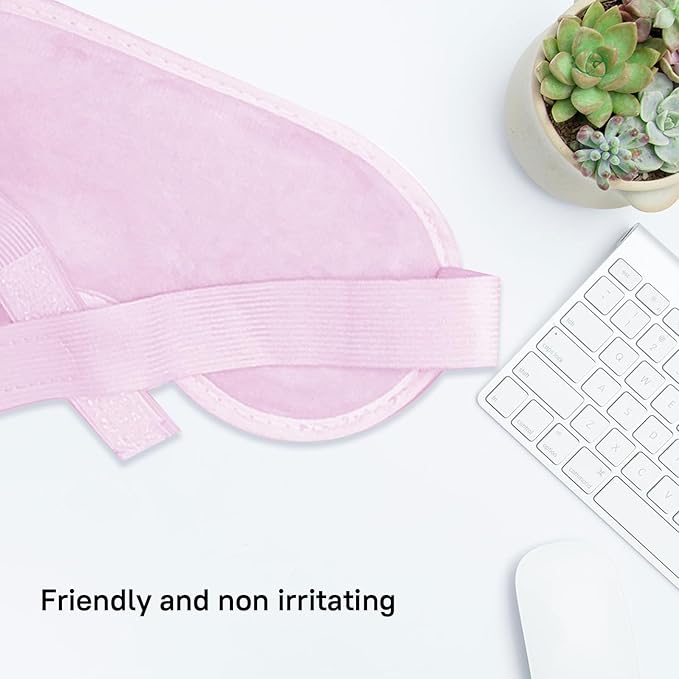 Cooling Gel Eye Mask, 2 PCS Reusable Eye Pad & Cool Compress for for Puffiness & Swelling, Cold Pack with Plush Backing for Migraine & Stress Relief, Pink