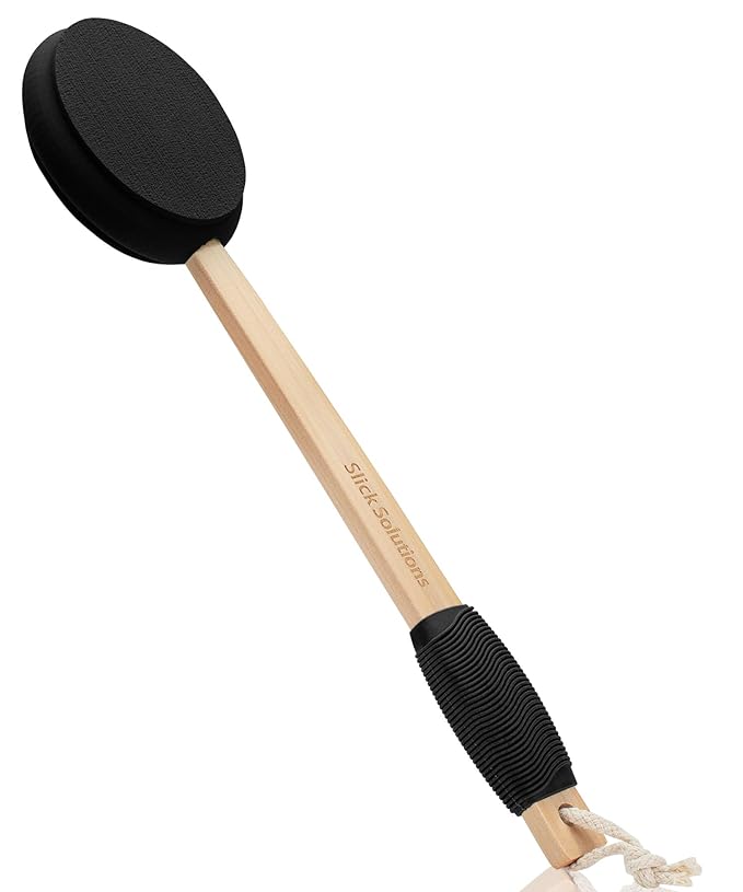 Slick- Lotion Applicator, 17 Inch, Black, Back Applicator Lotion, Certified Organic, Easy Reach Washable, Self Tanner for All Skin Tone