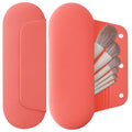 Silicone Makeup Brush Holder Travel Cosmetic Bag：Soft Portable Cosmetic Face Brushes Holder with Upgrade Anti-Fall Out Magnetic Closure, Large Travel Makeup Brush Case - Guava