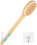 Back Scrubber for Shower, Long Handle Dual-Sided Shower Brush with Soft and Stiff Bristles, Body Exfoliator