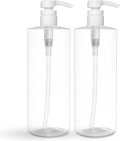 BRIGHTFROM Empty Shampoo Pump Bottles, 32 OZ / 1 Liter, BPA-Free Cylinder Containers, Household & Commercial Use, 2 Pack - Leak Proof
