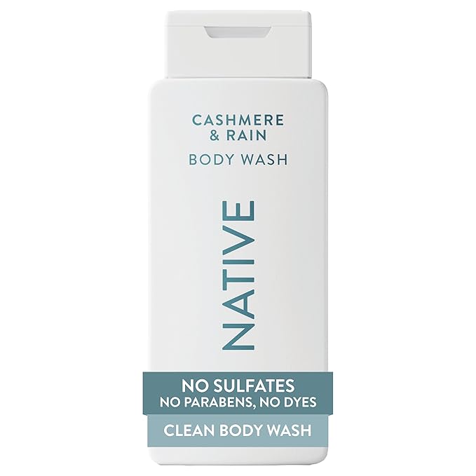 Native Body Wash Contains Naturally Derived Ingredients | For Women & Men, Sulfate, Paraben, & Dye Free Leaving Skin Soft and Hydrating | Cashmere & Rain 18 oz