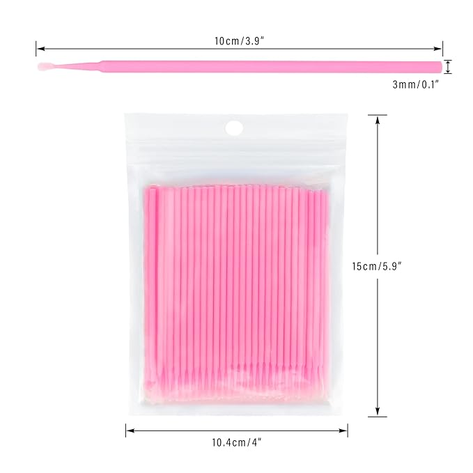G2PLUS 500PCS Cotton Swabs, Disposable Micro Applicators Brush for Makeup and Personal Care Cosmetic Brush, Micro Swabs for Eyelash Extensions, Nails, Eyeliner (Head Diameter: 2.0mm)