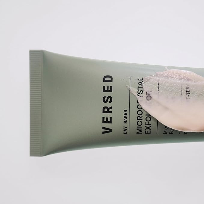 Versed Day Maker Microcrystal Exfoliating Cleanser - Creamy Facial Wash Helps Clear Dead Skin Cells - Microcrystalline, Biodegradable Alternative to Microbeads - Vegan (1 fl oz)
