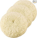Wool Buffing Pad,3 Pack 7" Car Polishing Pad with Hook and Loop for Cleaning & Cutting,Polishing,100% Wool Sheepskin Material,Durable and Soft