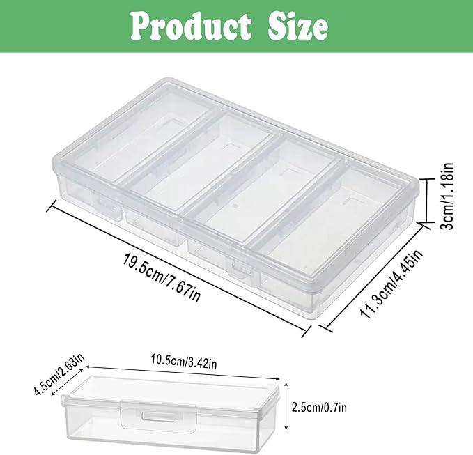 Cotton Swab Holder for Travel, 4 in 1 Portable Small Dental Floss Holder, Travel Floss Picks Case with Dustproof Lid, Clear Plastic Small Travel Containers for Cotton Bud Hair Ties