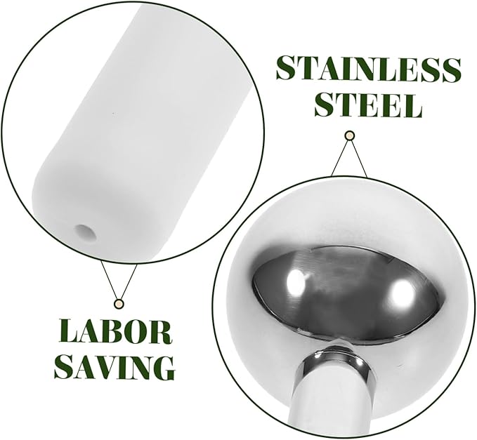 SAFIGLE 2pcs Facial Ice Massager Globes Face Massager Roller Stainless Steel for Collagen Wrinkle Reduction