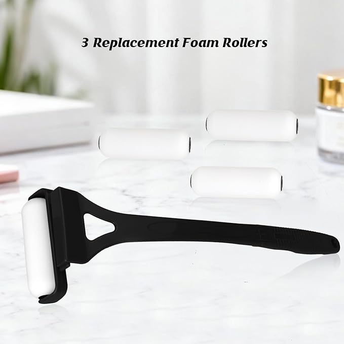 Back Lotion Applicator for Women, Foldable Long Handle Lotion Back Applicator, 3 Reusable Foam Rollers, Effortlessly Apply Moisturizer to Your Backs, Ideal Backs Lotion Applicator for Skin Cream