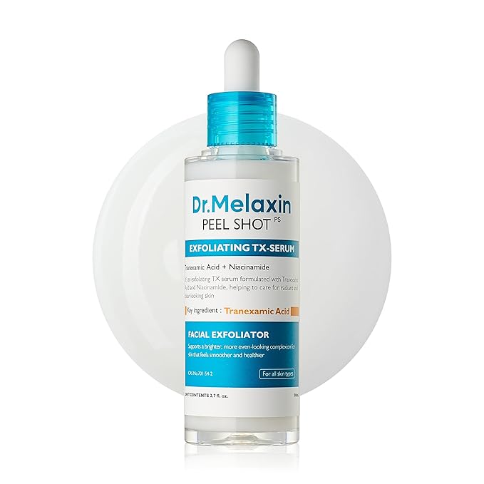 Dr.Melaxin Peel Shot Glow Rice Peeling Ampoule 80ml, Dead Skin Gentle Exfoliating Ampoule with Rice Water Extract, AHA BHA, Niacinamide, Daily Skin Texture Care, Korean Skincare (TX)