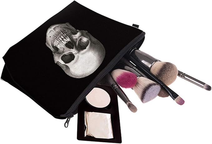 Deanfun Cosmetic Bag for Women, Skull 3D Printed Black Cool Makeup Bags Waterproof Travel Storage Toiletry Bag Accessories Gifts(hzb-42)