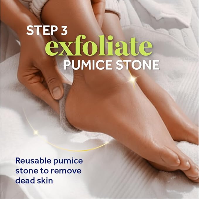 Dr. Scholl’s Pedi Perfect 4-in-1 Pedicure Kit - The Ultimate at-Home Spa Pedicure Experience, Foot Soak, Exfoliating Mask, Moisturizing Cream, Pumice Stone Callus Remover, Soft Smooth Feet in Minutes