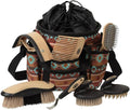 Weaver Equine Horse Grooming Kit, 7-Piece Horse Brush Set with Organizer Tote Bag, Hoof Pick, Comb, Sweat Scraper, Equine Tools for Daily Grooming, Lost Creek