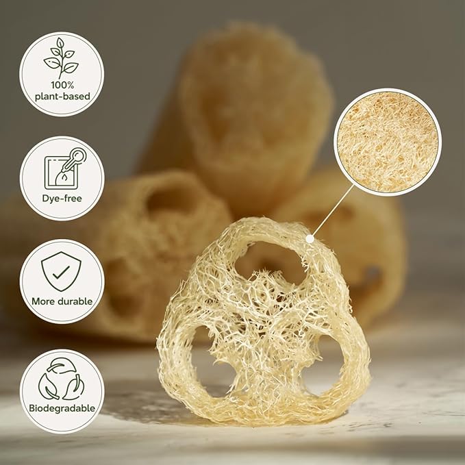 NileCart 22 in. Egyptian Loofah Best Scrubbies for Body - Natural exfoliating Body Scrubber Shower Loofah | Body Scrubber Exfoliator Natural Sponge - Luffa for Men and Women