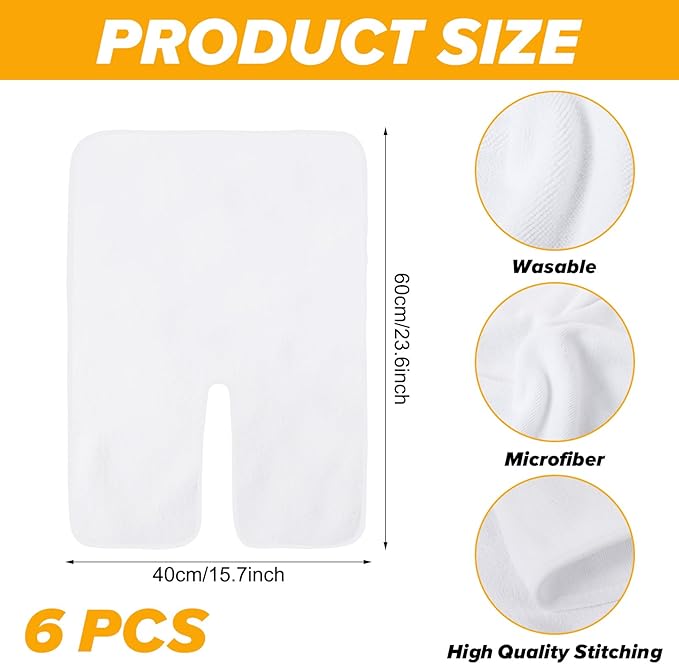 6 Pcs Facial Towels for Estheticians – Microfiber Soft Spa Towel for Skincare, Massage & Professional Use (White)