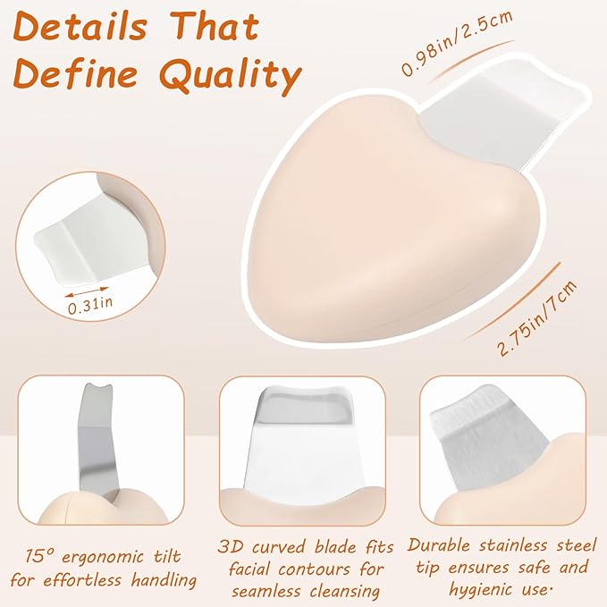 Facial Skin Scrubber & Pore Cleaner – Stainless Steel Blackhead Remover Spatula for Deep Cleansing, Travel-Friendly Exfoliating Tool for Men & Women
