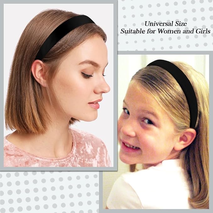 AHONEY 7 Pack Black Headbands for Women Girls Headbands Non Slip Hairbands Cute Hair Accessories Multi-style Headband Pack Diademas Para Mujer (Black)