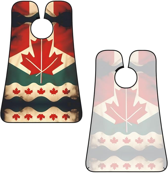Retro Canada Flag Print Beard Bib Apron For Men, Beard Hair Catcher For Men Shaving Trimming,Beard Cape Cloth