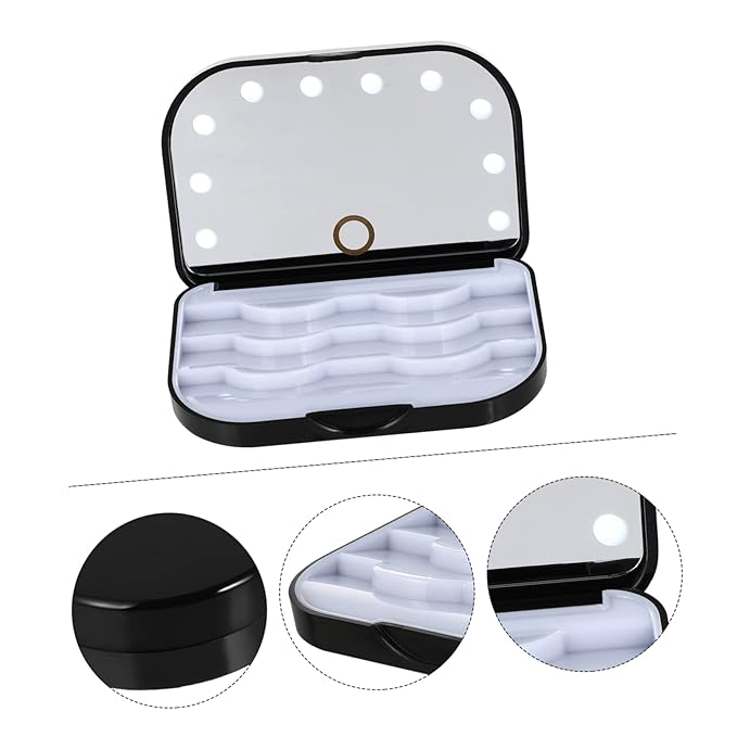 Organizer Box for Eyelashes Lash Tray Holder Led Lighted Lash Storage Case for Makeup