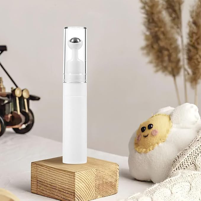 Eye Cream Container Roller Bottle, 2pcs 15ml Empty Roll On Bottles Travel Essential Oil Roller Bottles Refillable Cream Bottle Eye Cream Applicator Roller Cosmetic Dispenser for Women