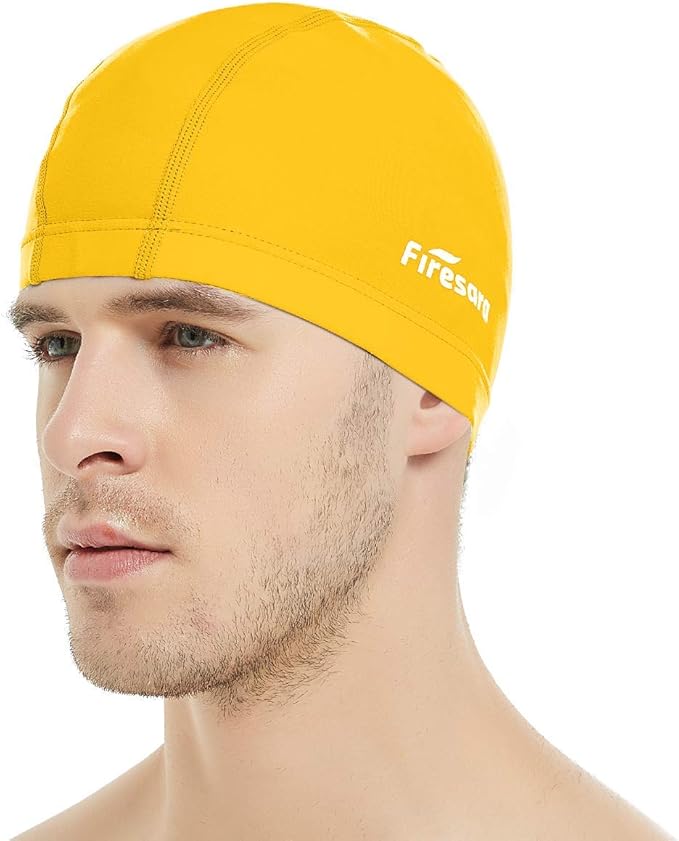 Firesara Fishtail Fabric Swim Cap for Men Women, Breathable High Elasticity Swimming Cap Hair Protection Quick Dry Soft for Long Hair Short Hair, Kids Boys and Girls