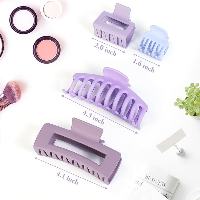 Hair Claws 16 Pcs Hair Clips for Women Thin Thick Curly Hair Large and Small Matte Banana Clips Strong Hold Nonslip