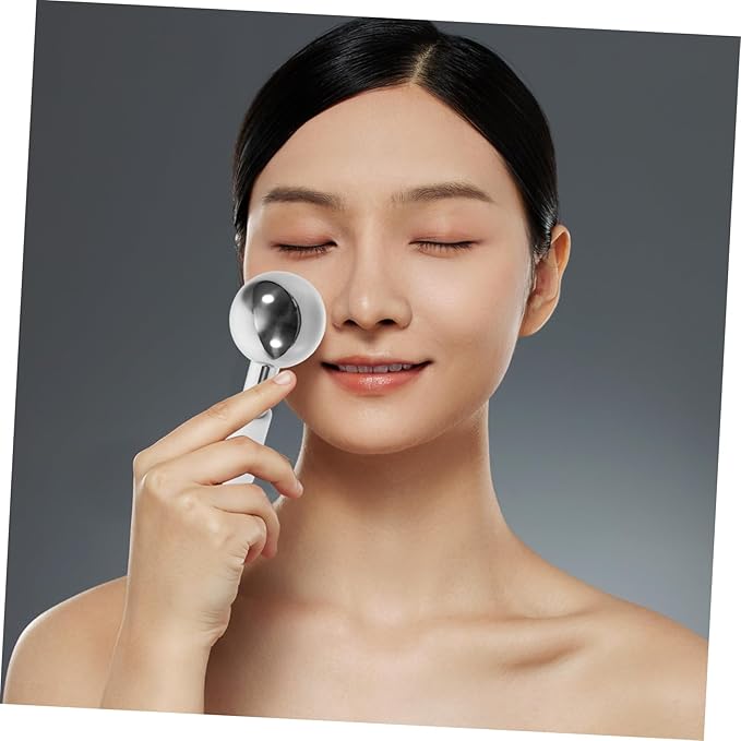 SAFIGLE 2pcs Facial Ice Massager Globes Face Massager Roller Stainless Steel for Collagen Wrinkle Reduction